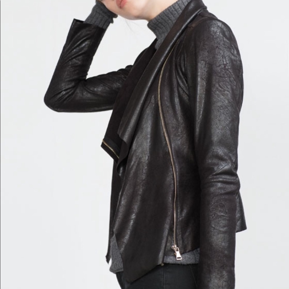 Zara faux leather jacket